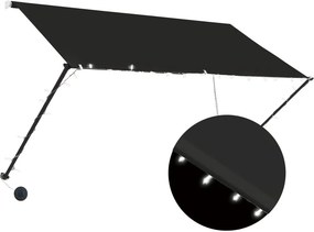vidaXL feltekerhető antracitszürke napellenző LED-del 250 x 150 cm