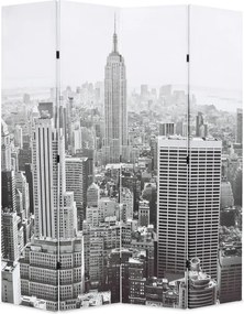 vidaXL fekete-fehér New York mintás paraván 160 x 170 cm