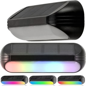 Homlokzati lámpa Napelemes Kültéri Kerti Led fali lámpa Rgbw Színes IP65