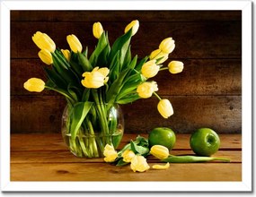 Poszter keretben 40x30 Sárga tulipánok