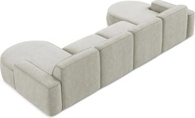 Krémszínű zsenília sarokkanapé (U alakú) Omao – Makamii