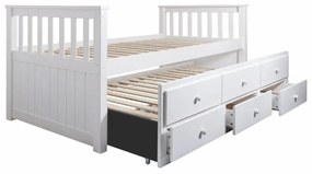 Összecsukható ágy 90 cm Ahlan (fehér) (ágyráccsal és tárolóhellyel). 1034643