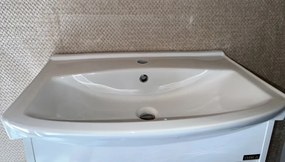 Fürdőszobai alsó szekrény mosdóval és tükörrel FEHÉR 65