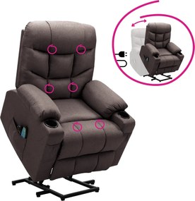 Állítható masszázs fotel, barna, HUDSON