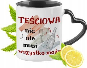 Anyósnak Fekete Bögre Szív Alakú Füllel Ajándék