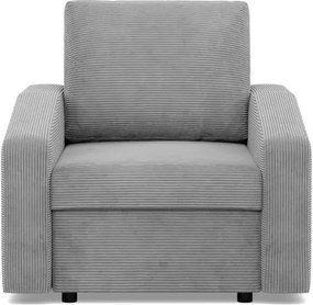 Zeus fotel, döntött kartámasz, kordbársony, hab töltet, szürke