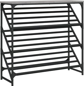 vidaXL szürke sonoma színű szerelt fa cipőtartó 90x30x85 cm