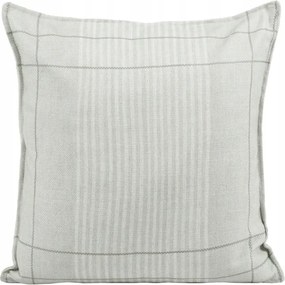 Dekoratív párnahuzat 45x45 fehér hamuszürke csíkos