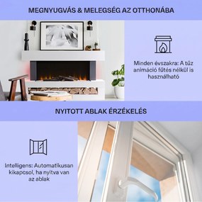 Klarstein Studio Light & Fire 3 Smart, kandalló, 1000/2000 W, MDF, WiFi Control