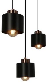 Csillár zsinóron OLENA 3xE27/60W/230V fekete