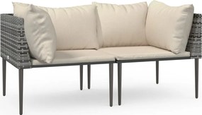 vidaXL 2 db szürke polyrattan kerti sarokkanapé párnával