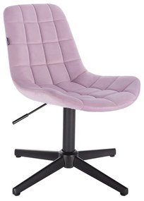 HR590CROSS Halványlila modern velúr szék fekete lábbal