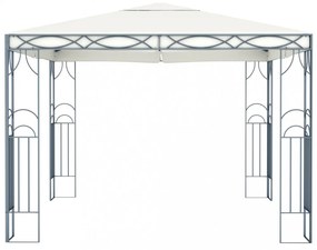 krémszínű pavilon LED fényfüzérrel 300 x 300 cm