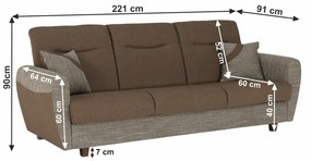Zondo Háromszemélyes kanapé Miriel barna. 772467