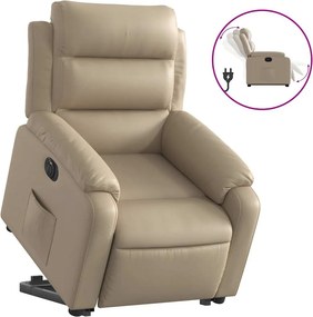 vidaXL elektromos cappuccino műbőr felállást segítő dönthető fotel