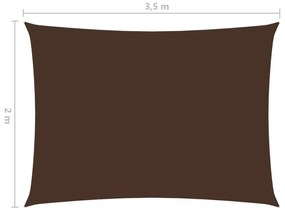 barna téglalap alakú oxford-szövet napvitorla 2 x 3,5 m
