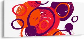 Kép - Motívum körökkel meleg színekben (120x50 cm)