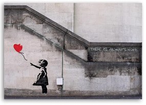 Gario Vászonkép Banksy falfestmény lány lufival Méret: 120 x 80 cm