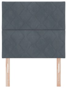 Fejtámla Gyémánt Blokkok Mintázatú Sötétszürke 90 cm Velúr, Fejtámla Gyémánt Blokkok Mintázatú Sötétszürke 180 cm Velúr