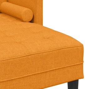 3-üléses L-alakú kanapé Sötét Sárga 160 cm Szövet