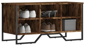 füstös tölgy színű szerelt fa cipőszekrény 90 x 38 x 45,5 cm