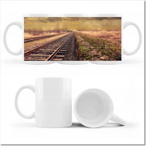 Fotó bögre Vasút Vonatok Sínek