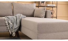 KORFU L-alakú jobb oldali sarokülőgarnitúra, krémszínű