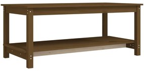 Mézbarna tömör fenyőfa dohányzóasztal 110 x 55 x 45 cm