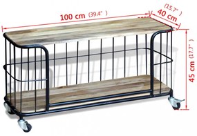 100x40x45 cm tömör mangófa TV szekrény