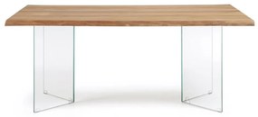 Natúr színű étkezőasztal tölgyfa dekoros asztallappal 90x160 cm Lotty – Kave Home