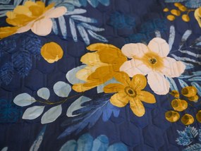 Ágytakaró FLOWERISH HEXAGON sötétkék Méret: 170 x 210 cm