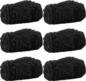vidaXL Takarók 6 pcs Fekete 150 x 130 cm Gyapjú