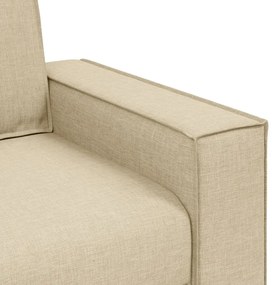 vidaXL 3 személyes kanapé krém színben, 180 cm-es szövet