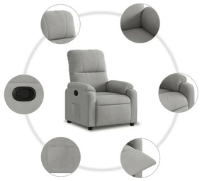 világosszürke mikroszálas szövet dönthető fotel