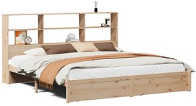 tömör fenyőfa könyvespolcos ágy matrac nélkül 200 x 200 cm