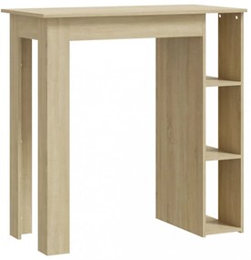 sonoma tölgy színű szerelt fa bárasztal polccal 102x50x103,5 cm