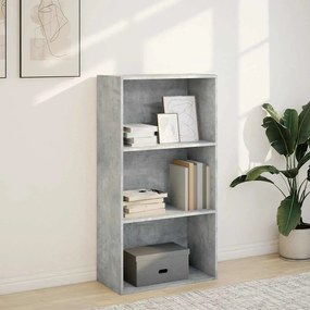 betonszürke szerelt fa könyvespolc 60 x 30 x 114 cm