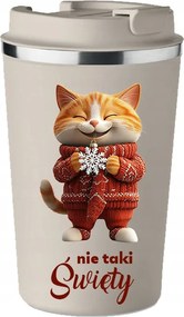 Thermo bögre karácsonyi ajándék nem olyan szent vicces cica tél