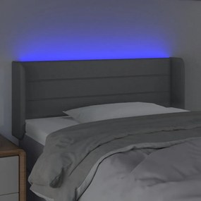 világosszürke szövet LED-es fejtámla 103 x 16 x 78/88 cm