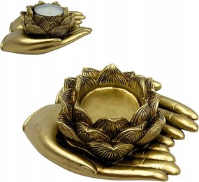 Arany Glamour Gyertyatartó Tealight Kéz Ajándék Dekoráció