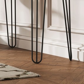 HOMCOM Keskeny Konsole Asztal, Északi Stílusú Belső Terű Asztal, 3 Fiókos Keskeny Bejárati Asztal Acél Lábakkal, Oldal Asztal, Nappalihoz, Bejárathoz,