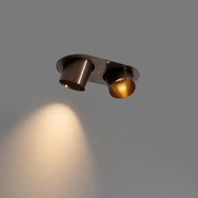 Kerek beépíthető spotlámpa sötét bronz GU10 50 mm 2-fényes - Installa