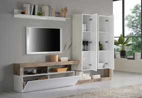 Hamburg TV állvány fehér, pero tölgy 277 cm