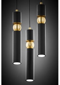 Jupiter 2013 - Csillár zsinóron ALAS 3xGU10/10W/230V fekete/arany