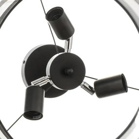 Csillár rúdon HELEN 3xE27/15W/230V fekete/szürke/arany