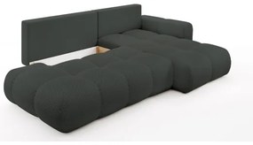 ALMADA kinyitható, kárpitozott L-alakú sarokgarnitúra tárolóhellyel, jobbos kivitel, antracit