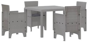 vidaXL Kert étkező szett 5 pcs Világosszürke Polipropilén