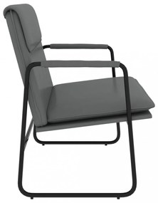 vidaXL szürke műbőr pad 100 x 64 x 80 cm