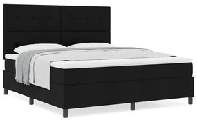 Boxspring ágy matraccal fekete szuper king szövet