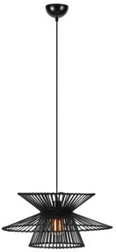 Markslöjd 108784 - Csillár zsinóron DUPLICI 1xE27/40W/230V fekete/bambusz